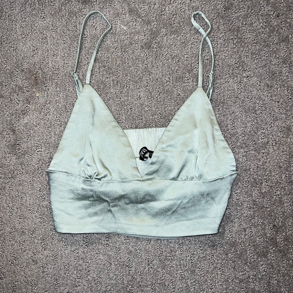 Zara mint silk bralette size medium